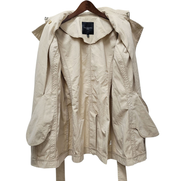 Talbots Women's Front Tie Long-Sleeves Center Vent Trench Coat Jacket Size 12 - Picture 11 of 14